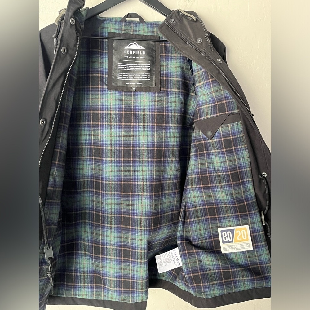 Madewell X Penfield Medbury flannel lined water resistant jacket black XS - Picture 10 of 14